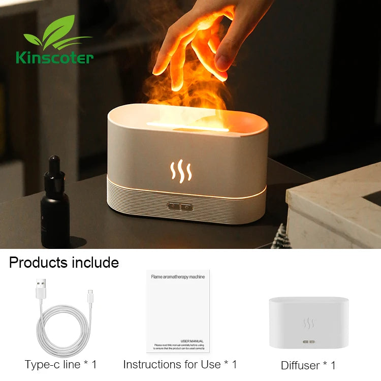 Flame Essential Oil Diffuser , Aroma Diffuser Air Humidifier Ultrasonic Cool Mist Maker Flame Humidifier for Home Diffuser Night Lights Aromatherapy Diffuser for Essential Oils , Night Light Diffuser , Stylish Diffuser , clickandbuy247