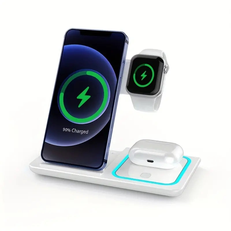  wireless charger stand pad, 3-in-1 charger, iPhone charger, iWatch charger, AirPods charger, foldable charging dock, fast charging station, phone charging stand, wireless charging pad, iPhone 15 charger, iPhone 11 charger, iPhone X charger, iWatch 8 charger, iWatch 7 charger, AirPods charger, 15W fast charging, phone accessories, Clickandbuy247
